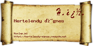 Hertelendy Ágnes névjegykártya