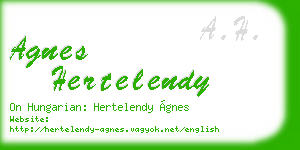 agnes hertelendy business card