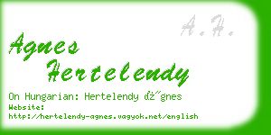 agnes hertelendy business card